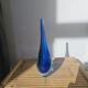 Blue Murano Sommerso collection Goccia drop-shaped soliflore vase.