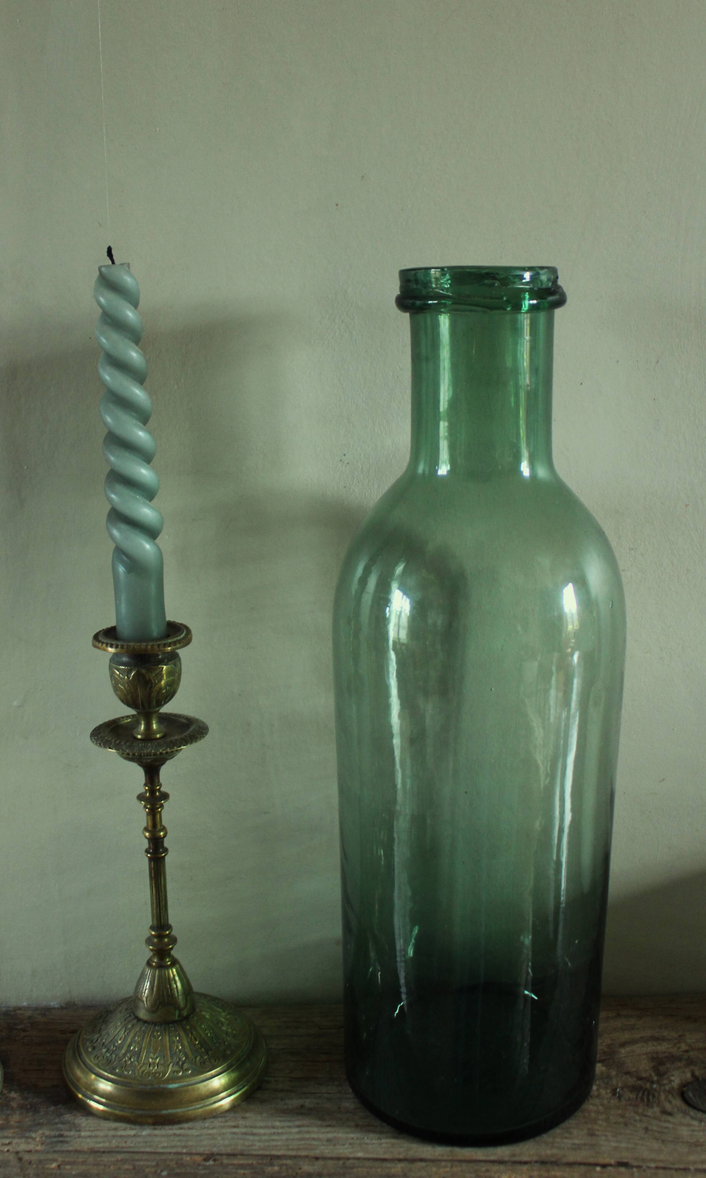 Large Green Glass Bottle Vase