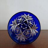 6 Roemer Saint Louis wine glasses in colored lined cut crystal signed