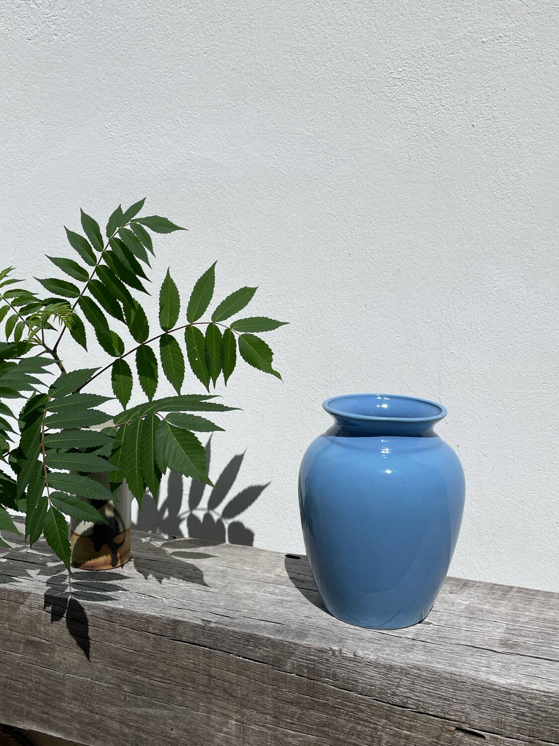 Vase en céramique bleue, 1980