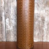 Boiled cardboard umbrella stand + brass strapping + vintage interior tray #a312