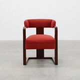 Art Deco red Reupholstered Chair, Belgium ca. 1920