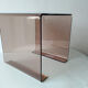Table cube en plexiglas fumé 1970
