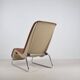 Fauteuil lounge Space Age en cuir avec base chromée, années 1970