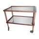 Table roulante vintage années 50 attribuée Cesare Lacca  bois et verre
