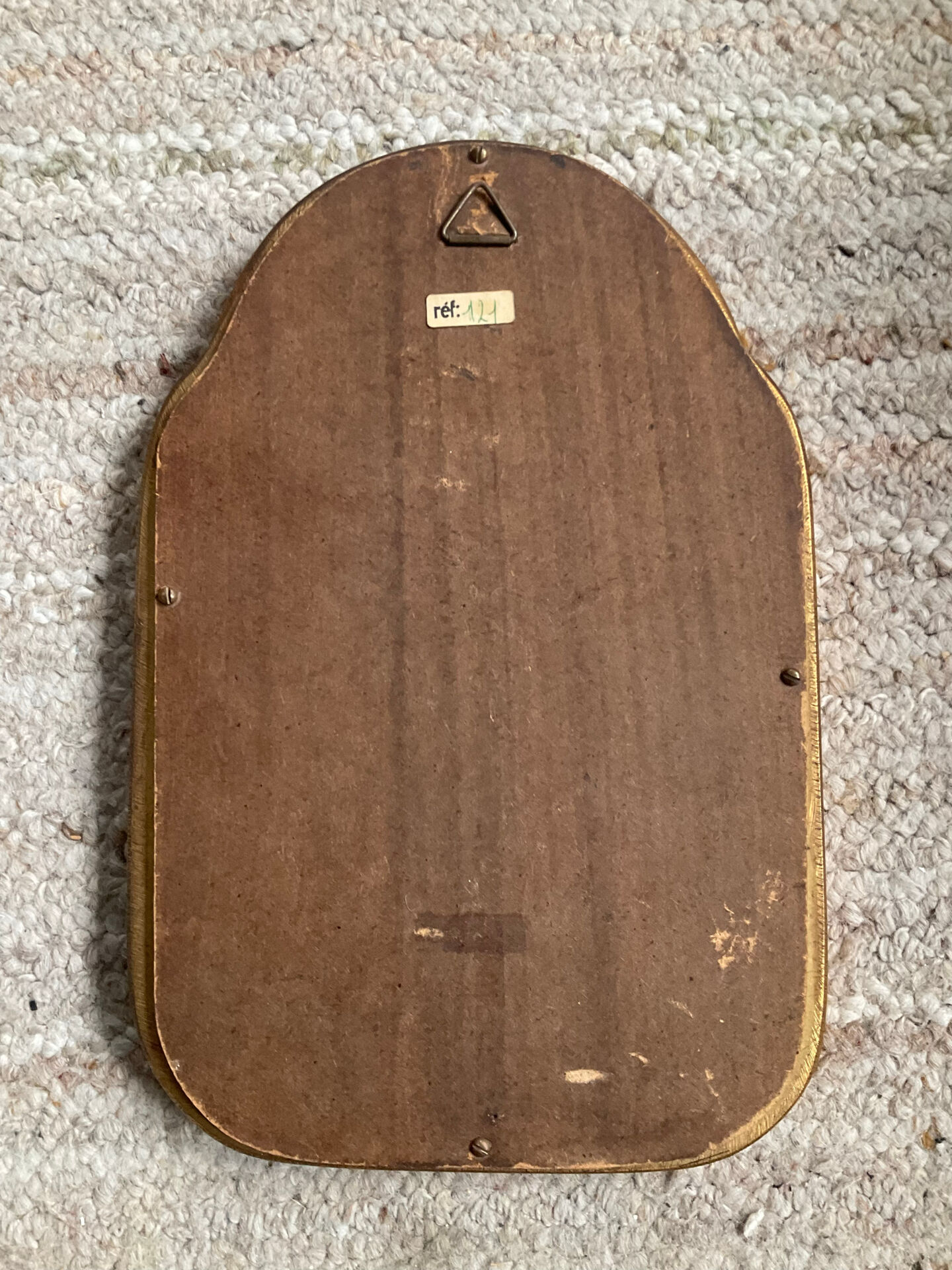 Ancien petit miroir en bois doré années 70