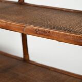 1960s bamboo and rattan bookcase