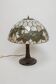 Tiffany-style table lamp with stained glass shade