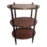 Oval mahogany side table has 3 floors