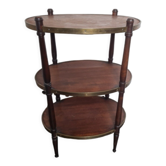 Oval mahogany side table has 3 floors