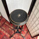 Napoleon III side table in blackened wood and bronze, decorated with chains, 19th century.