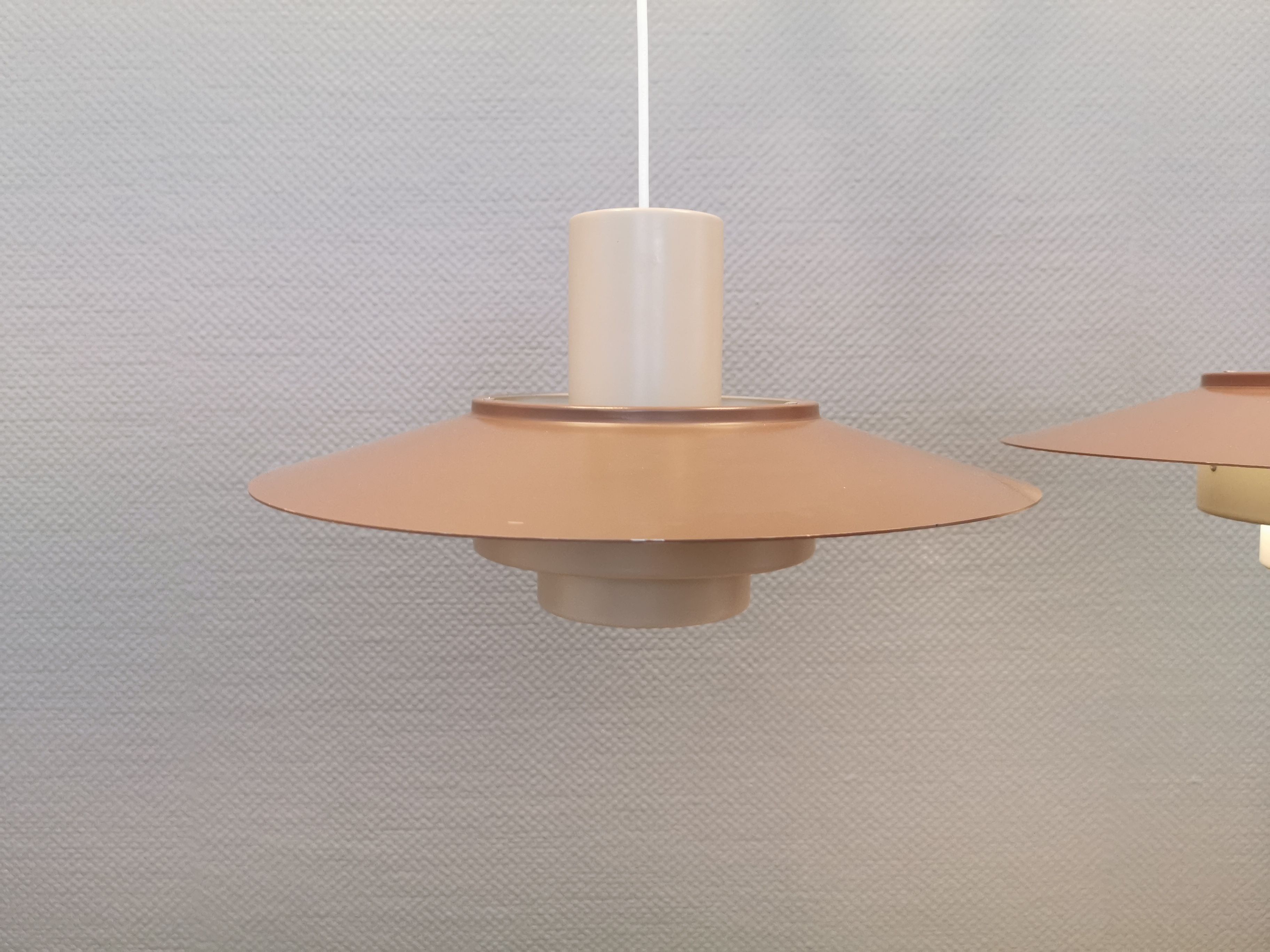 Hanging lamps, model Falcon, designed by Andreas Hansen in 1968 for Fog & Mørup Denmark.