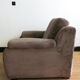 Fauteuil seventies en velours côtelé marron