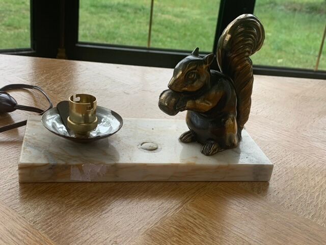 Vintage squirrel table lamp 1950