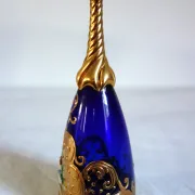 12 cobalt blue and gold Murano glass flutes, mid-20th century.