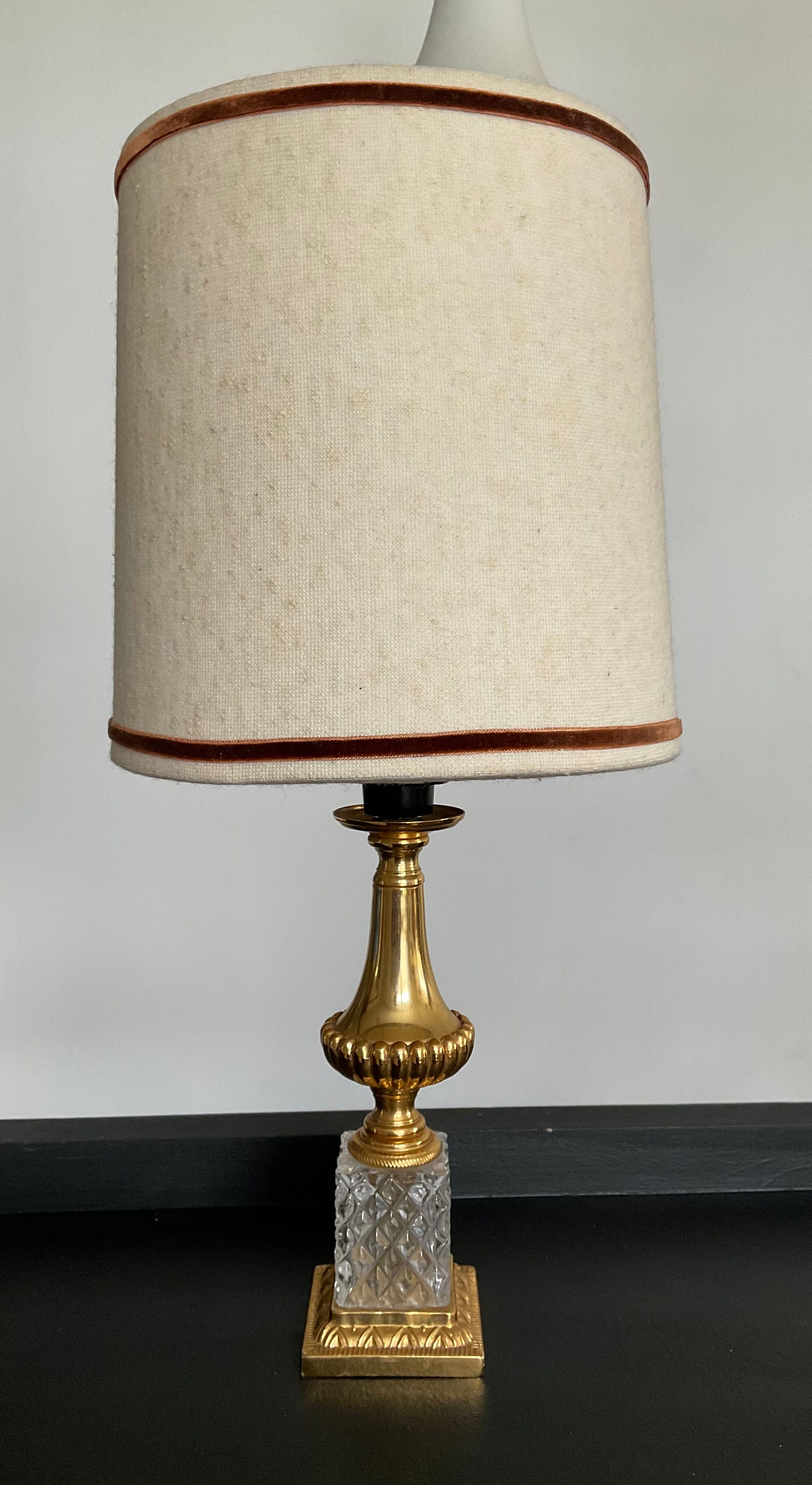 Vintage lamp 70s crystal and brass
