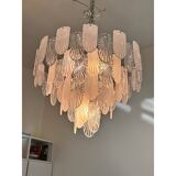 Art Deco Chandelier Clear and Frosted Italian Sputnik Art