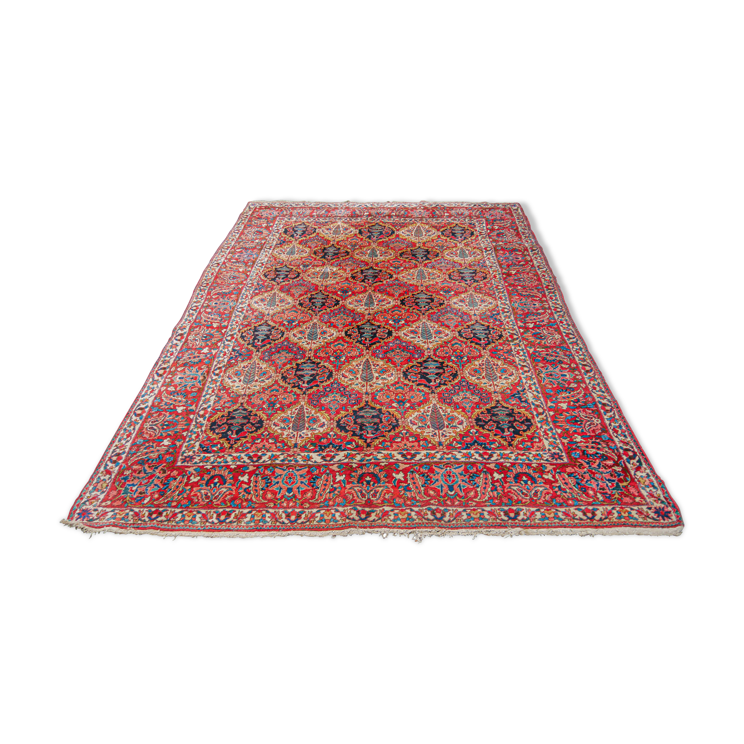 Ancient Persian Oriental rug handmade baktiari 3.00 x 2.07 m