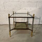 Brass, steel and patinated brass sofa end 1960