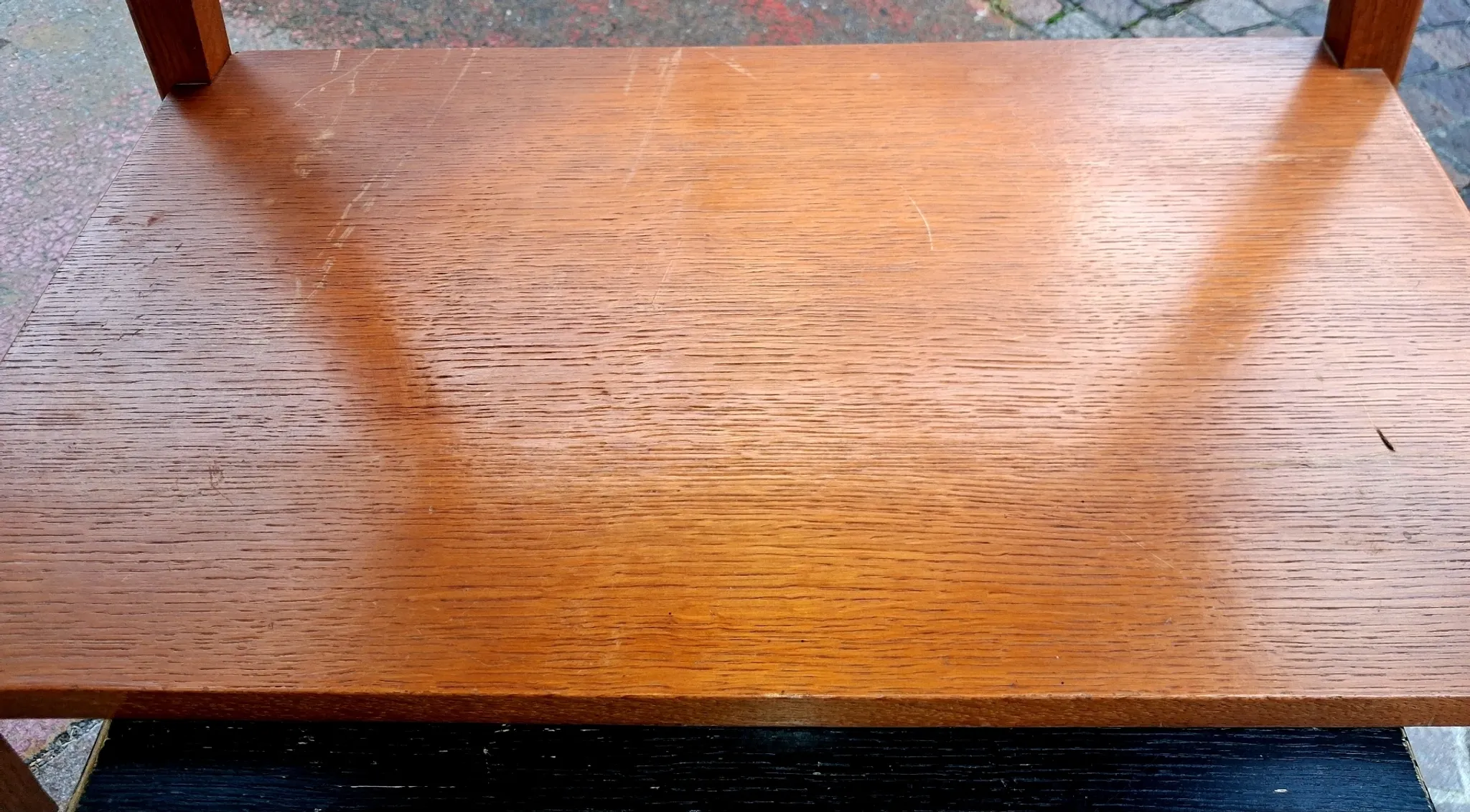 Table bureau d'appoint, console pieds compas, design scandinave an 70