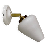 Applique tulipe vintage en opaline blanche