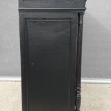 Neoclassical black wood bookcase with columns
