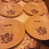 8 Saint Amand faience fondue plates Sologne model