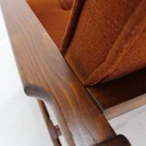 1970s Three Seater Beech Sofa, Czechoslovakia