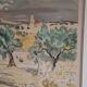 Large lithograph signed by Yves Brayer. Provençal landscape.