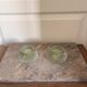 Pair of Vintage Round Glass Candle Holders