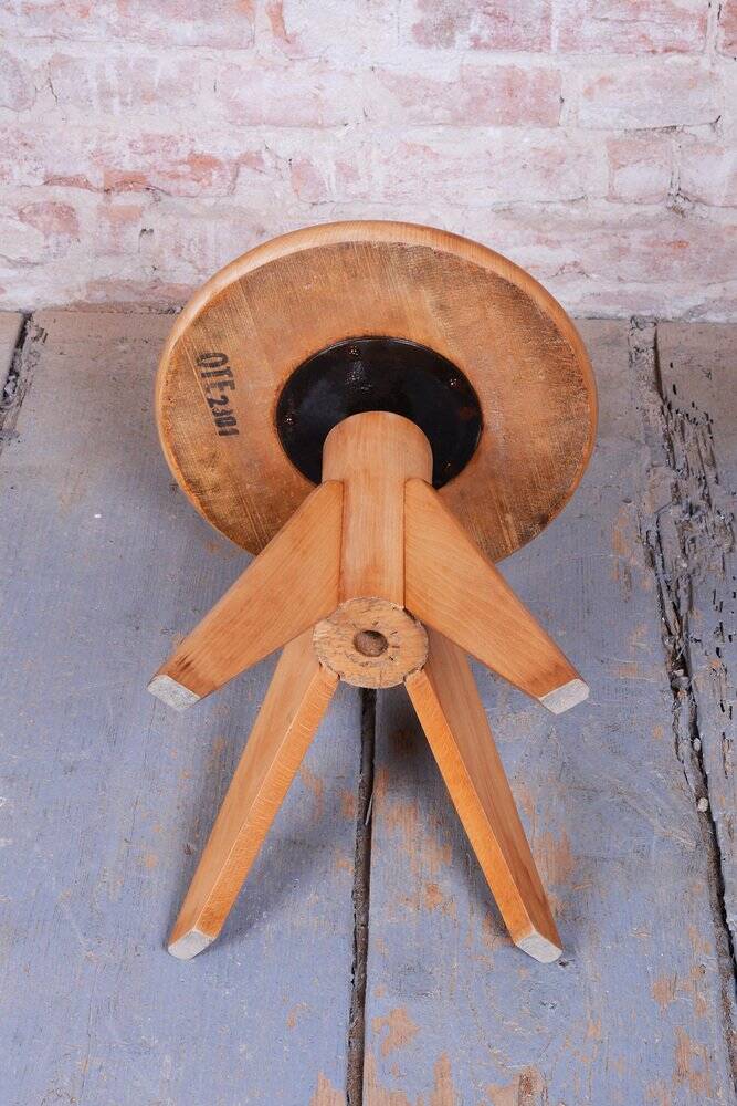 Mid-Century Beech Piano Stool, Czech, 1940s