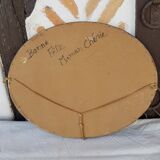 Art Deco golden oval mirror