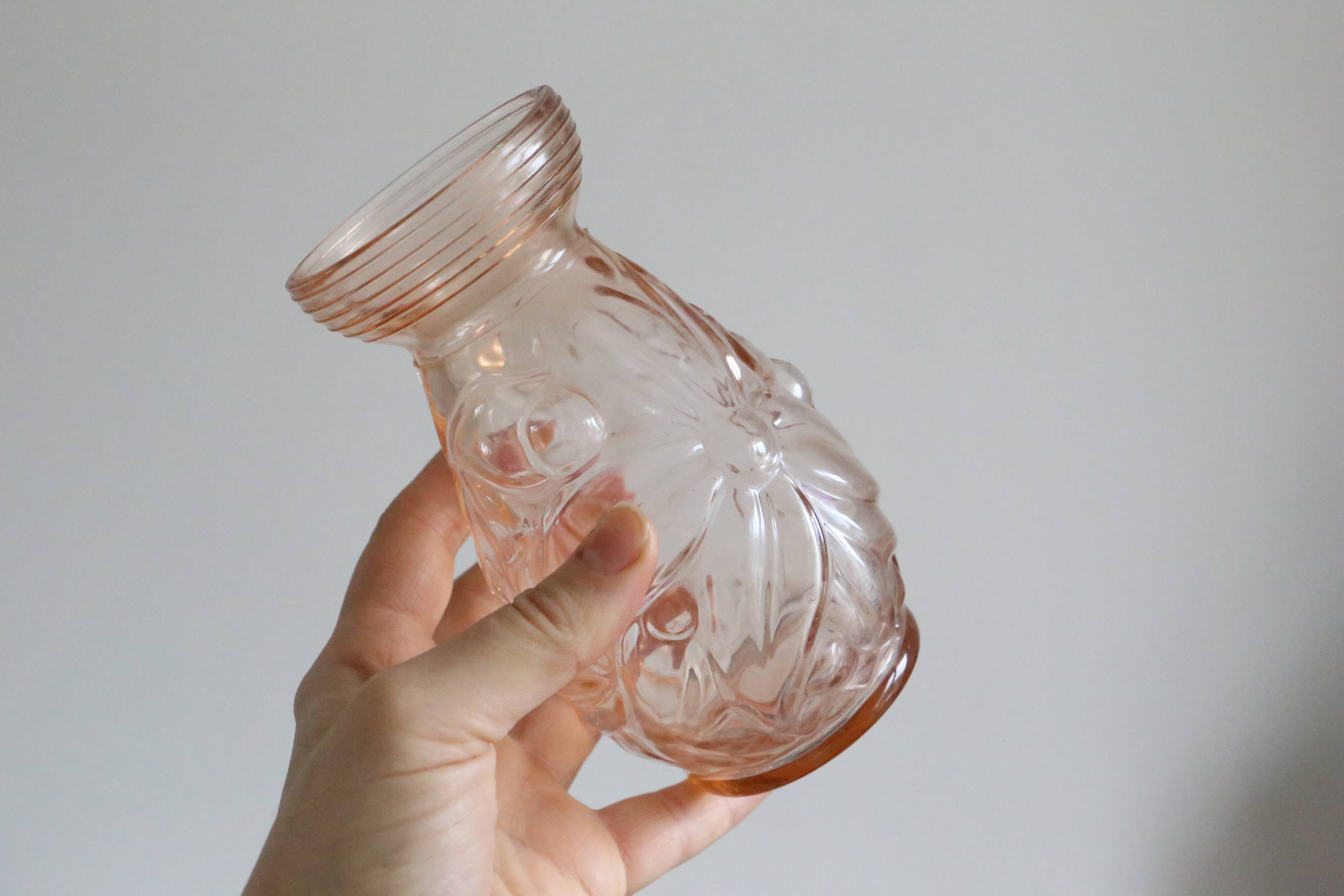 Little hyacinth vase in molded glass, vintage