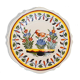 Assiette en faience de Malicorne signé emile tessier decor oiseau