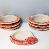 Vintage slip bowls in the shape of a crustacean
