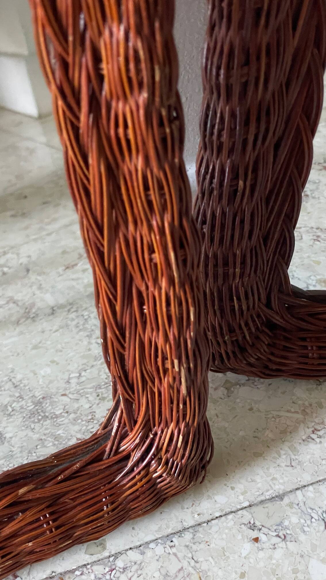 Pair of vintage rattan wicker mirrors