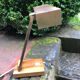 Bauhaus desk lamp gilded brass and teak