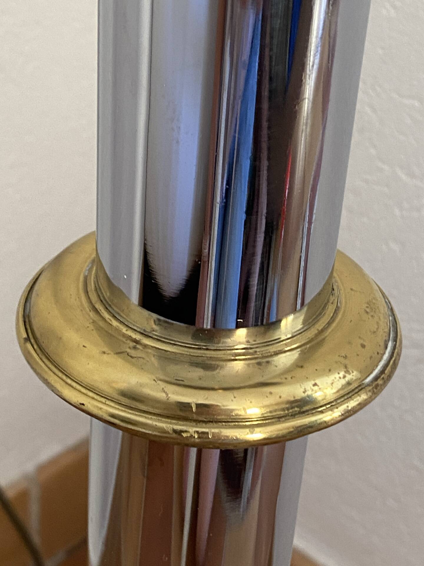 Metal and smoked glass floor lamp