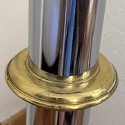 Lampadaire en métal et verre fumé