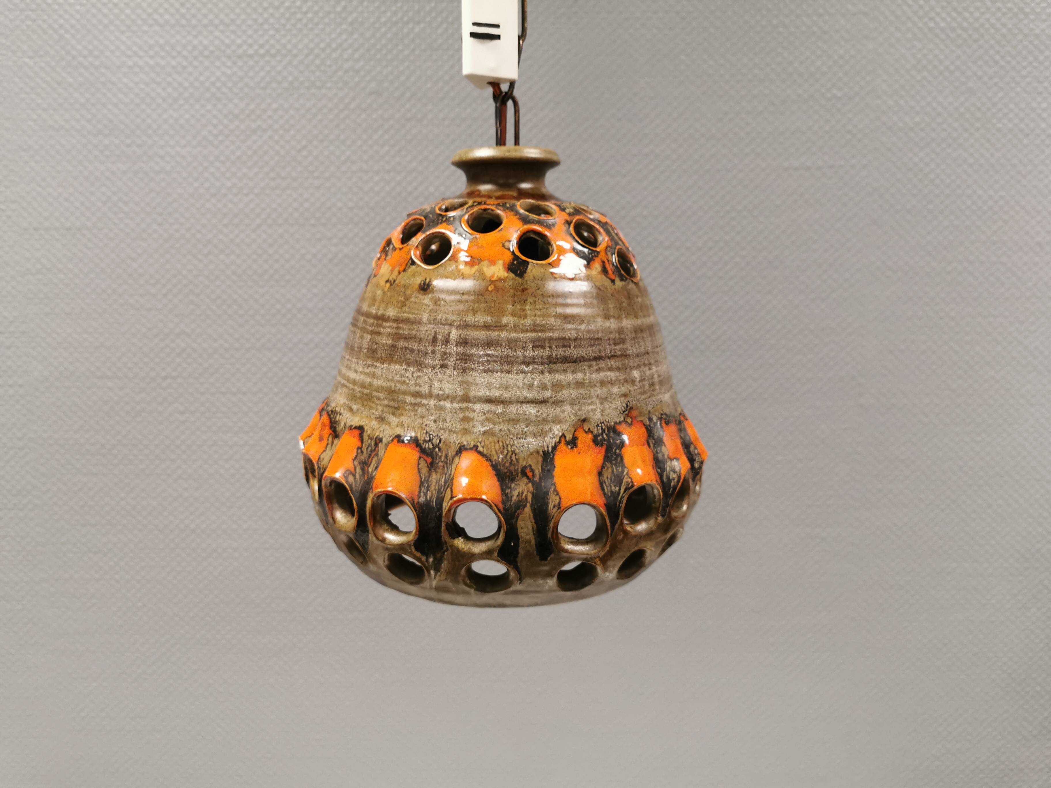 Ceramic hanging lamp, Danish from the 1970s.