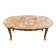 Vintage Louis XV coffee table in solid wood and pink marble.