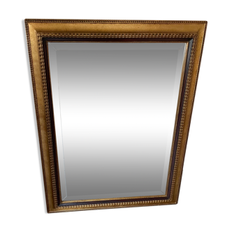 Miroir cadre doré filet noir et glace biseautée occasion