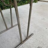 Folding and extending kitchen table in steel and aqua green wood