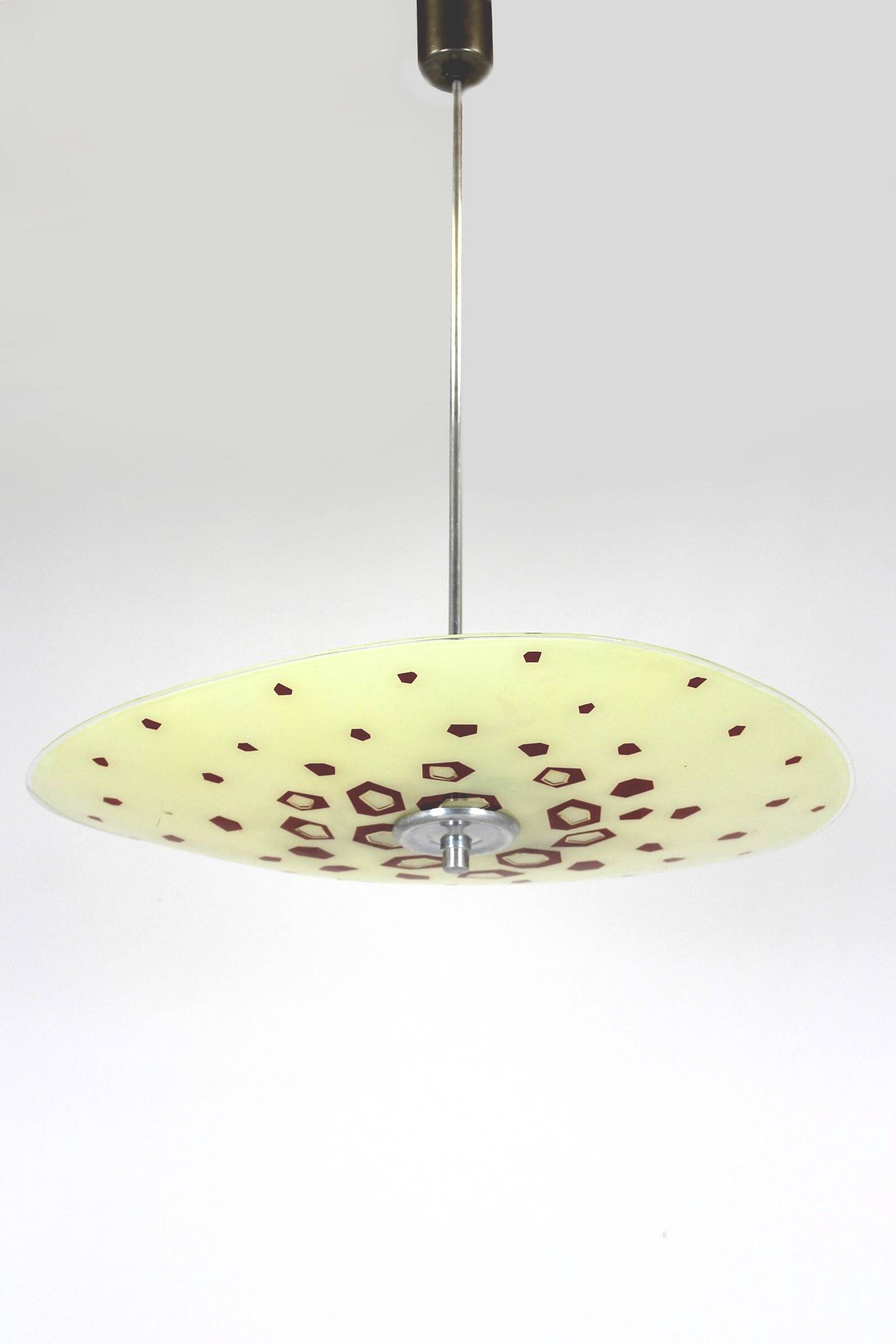 Large Vintage Czechoslovakian Opaline Glass Pendant Lights, 1970s, Set of 2