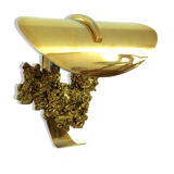 Gilded bronze and brass wall lamp, 1970