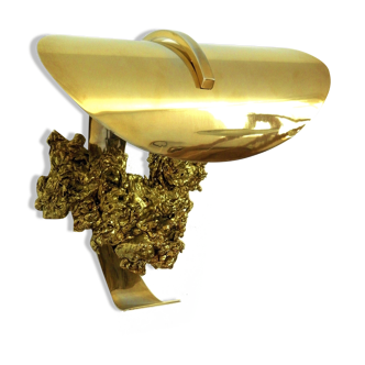 Gilded bronze and brass wall lamp, 1970