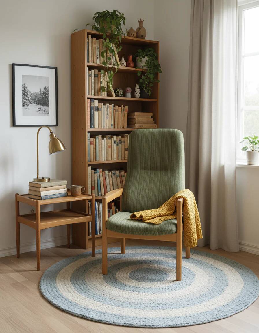 Scandinavian high-back lounge chair