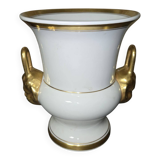 Cache-pot or decorative vase in white porcelain, Empire style.