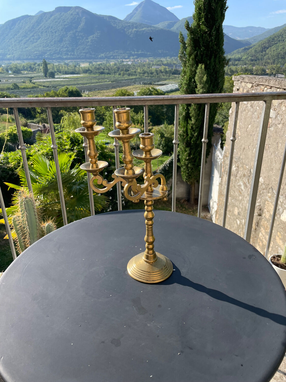 Old brass candle holder