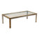 Vintage coffee table in metal, brass and glass, 1970s design.